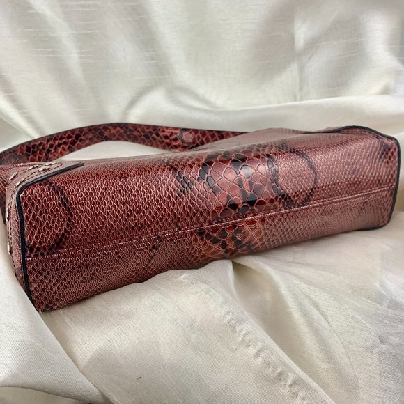 SNAKESKIN PRINT STUDDED SHOULDER BAG NWOT - Picture 8 of 8